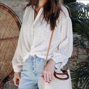 Free People Maddison eyelet Embroidered Top